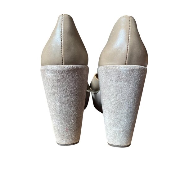 Kork Ease Beige Tan Donna D'orsay Platform Wedge Sandals - Size 10 - Picture 3 of 9